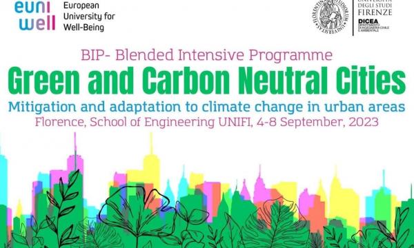 Green and Carbon Neutral Cities: mitigation and adaptation to climate change in urban areas Florence, School of Engineering 4-8 september, 2023.