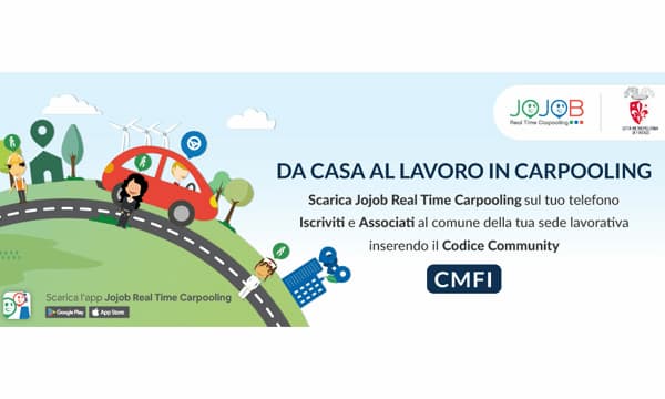 'Jojob Real Time Carpooling' la nuova app della Città Metropolitana di Firenze come alternativa per gli spostamenti 